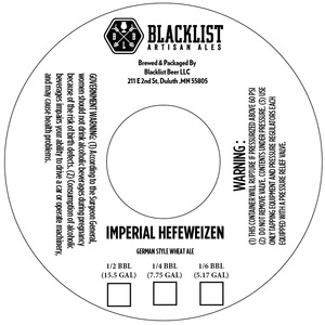 Blacklist Imperial Hefeweizen June 2014