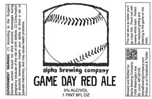 Alpha Brewing Company Game Day Red July 2014