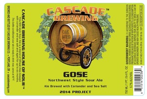 Cascade Brewing Gose Northwest Style Sour Ale July 2014