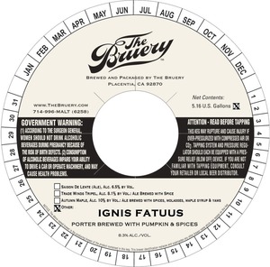 The Bruery Ignis Fatuus July 2014