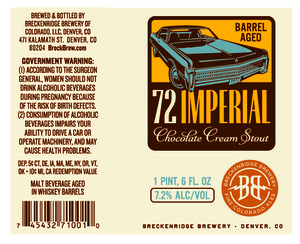 Breckenridge Brewery Barrel Aged 72 Imperial