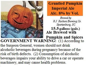 R.j. Rockers Brewing Company, Inc. Gruntled Pumpkin Imperial August 2014