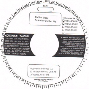 Angry Erik Brewing Dubbel Blade August 2014