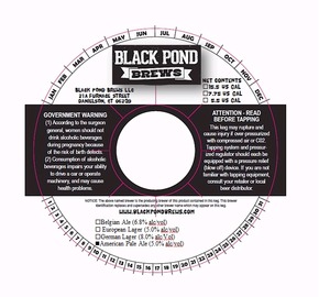 Black Pond Brews LLC American Pale Ale August 2014