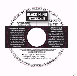 Black Pond Brews LLC Belgian Style Ale August 2014