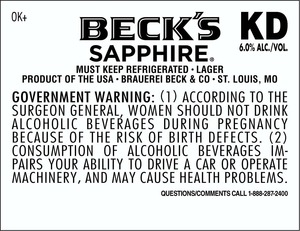Beck's Sapphire August 2014