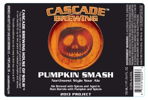 Cascade Brewing Pumpkin Smash Nw Style Sour Ale August 2014