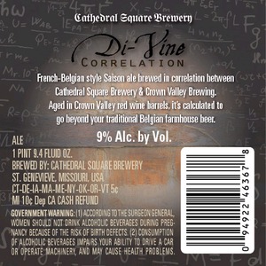 Cathedral Square Brewery Di-vine Correlation
