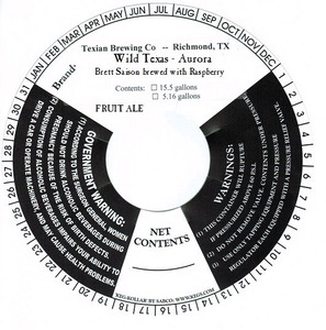 Wild Texas - Aurora Brett Saison Brewed With Raspberries September 2014