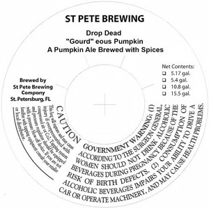 St Pete Brewing Drop Dead "gourd"eous Pumpkin September 2014