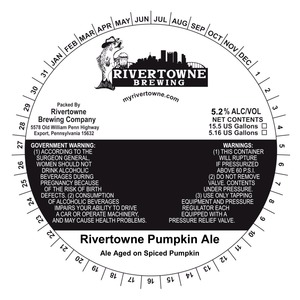 Rivertowne Pumpkin Ale September 2014