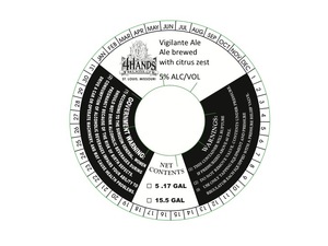 4 Hands Brewing Company Vigilante Ale September 2014