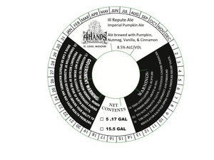 4 Hands Brewing Company Ill Repute Ale September 2014