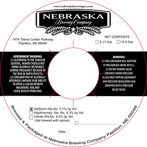 Nebraska Brewing Company Ale Storm September 2014