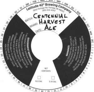 Centennial Harvest Ale September 2014