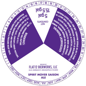 Flat 12 Bierwerks, LLC Spirit Mover Saison Ale September 2014