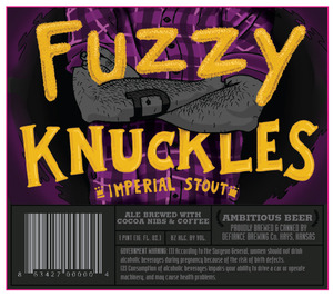 Defiance Brewing Co. Fuzzy Knuckles September 2014