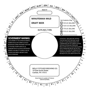 Molly Pitcher Brewing Company Minuteman Mild