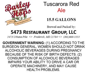 Tuscarora Red Ale October 2014