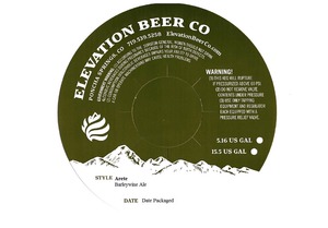 Elevation Beer Co Arete October 2014