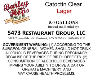 Catoctin Clear Lager October 2014