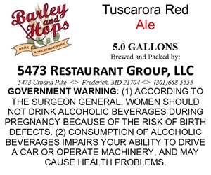 Tuscarora Red Ale October 2014