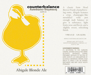 Counterbalance Brewing Company Abigale Blonde Ale October 2014