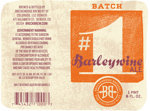 Breckenridge Brewery Batch 1 Barleywine