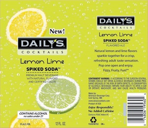 Daily's Cocktails Lemon Lime Spiked Soda