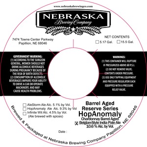 Nebraska Brewing Company Reserve Series Hopanomaly October 2014