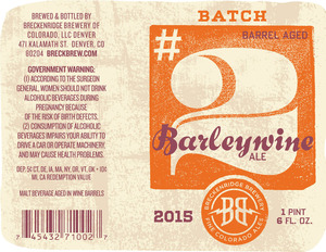 Breckenridge Brewery Barleywine Batch #2