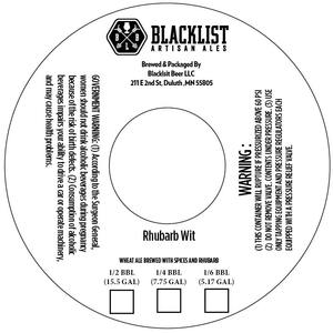 Blacklist Rhubarb Wit November 2014