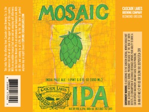 Cascade Lakes Brewing Company Mosaic November 2014