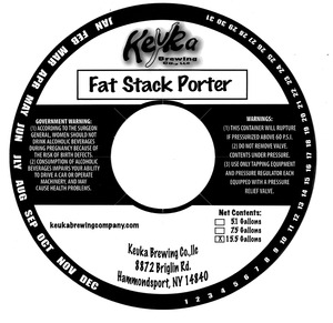Keuka Brewing Co.,llc Fat Stack Porter November 2014