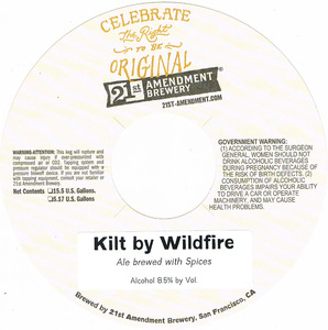 21st Amendment Brewery Kilt By Wildfire November 2014