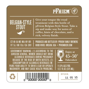 Pfriem Family Brewers Belgian Style Stout December 2014