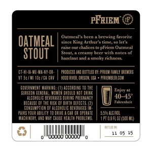 Pfriem Family Brewers Oatmeal Stout December 2014