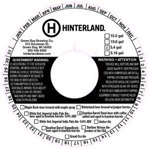 Hinterland Bourbon Barrel Stout January 2015