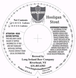 Long Ireland Beer Company Hooligan Stout December 2014