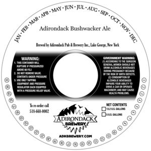 Adirondack Brewery Adirondack Bushwacker January 2015