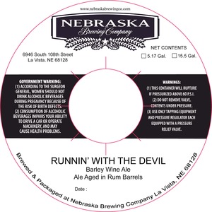 Nebraska Brewing Company Runnin With The Devil January 2015