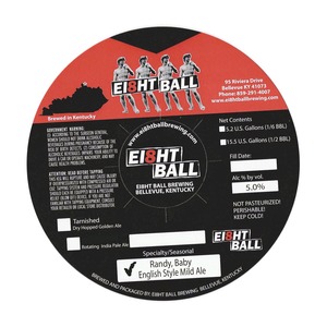 Ei8ht Ball Brewing Randy, Baby January 2015