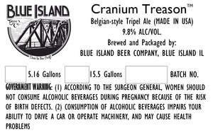 Blue Island Beer Company Cranium Treason January 2015