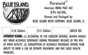 Blue Island Beer Company Paranoid