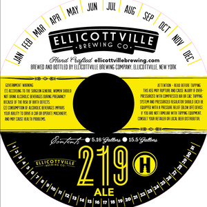 Ellicottville Brewing Company 219 Ale January 2015