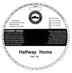 Country Boy Brewing Halfway Home January 2015