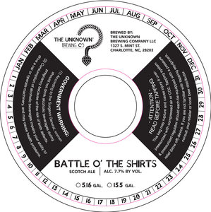 The Unknown Brewing Company Battle O' The Shirts February 2015