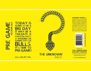 The Unknown Brewing Company Pre Game February 2015