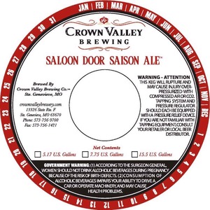 Crown Valley Brewing Co Saloon Door Saison