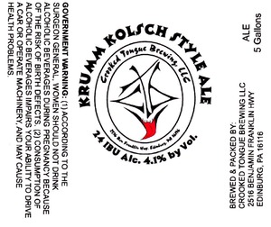 Crooked Tongue Brewing LLC Krumm Kolsch Style Ale February 2015